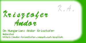 krisztofer andor business card